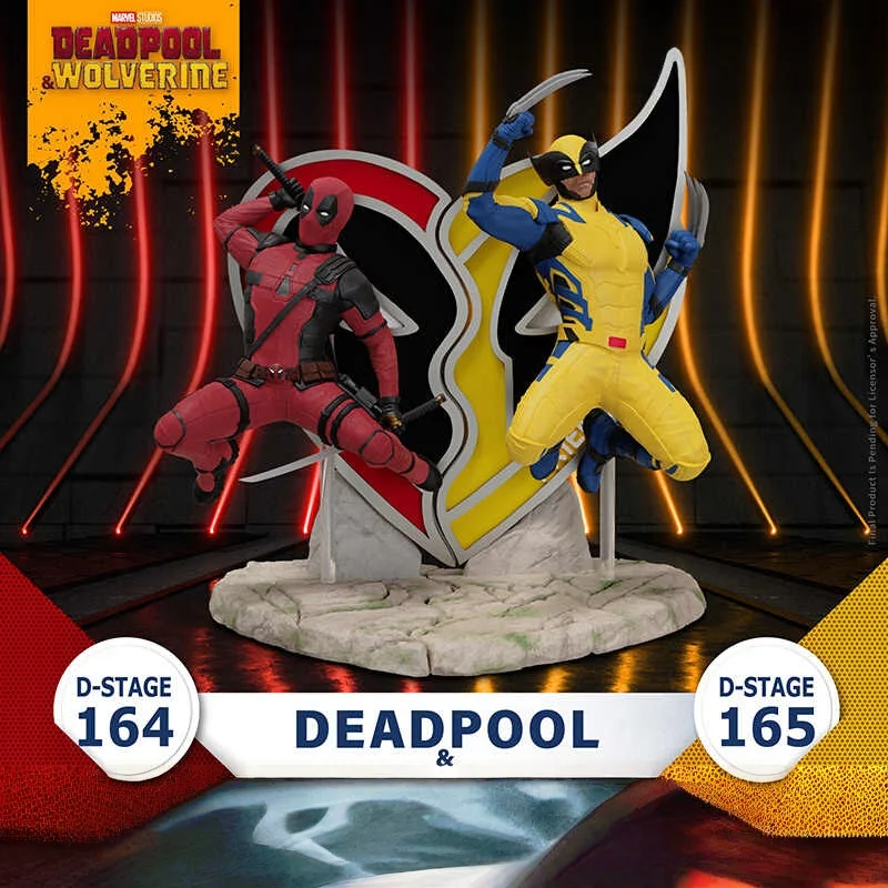 

Authentic New Beast Kingdom Marvel Deadpool And Wolverine Figurine Desktop Model Ornament For Boys' Holiday Toys Festival Gift
