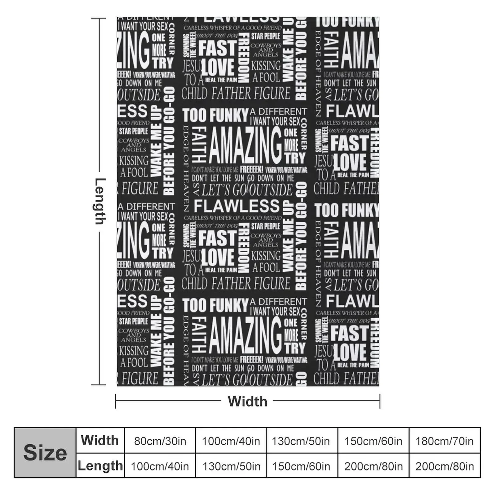 GEORGE MICHAEL LYRICS SONGS Throw Blanket Hair Sofa Quilt anime Blankets For Bed Blankets