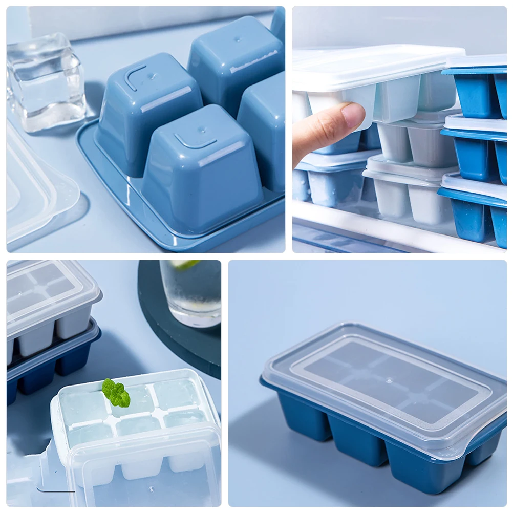 

4PCS Cube Mold FoodGrade Plastic Container Refrigerator Grids Mold Ice Maker Pudding Jelly Tool Ice Box