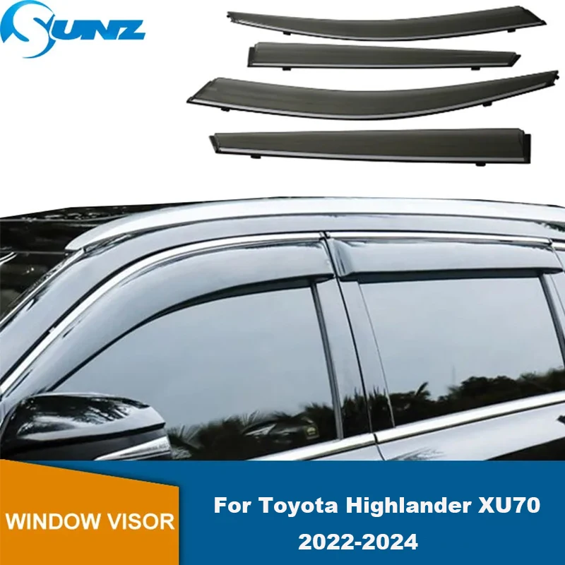 

Side Window Deflector For Toyota Highlander Kluger XU70 2022 2023 2024 Car Side Window Visor Weathershield Sun Rain Wind Guard