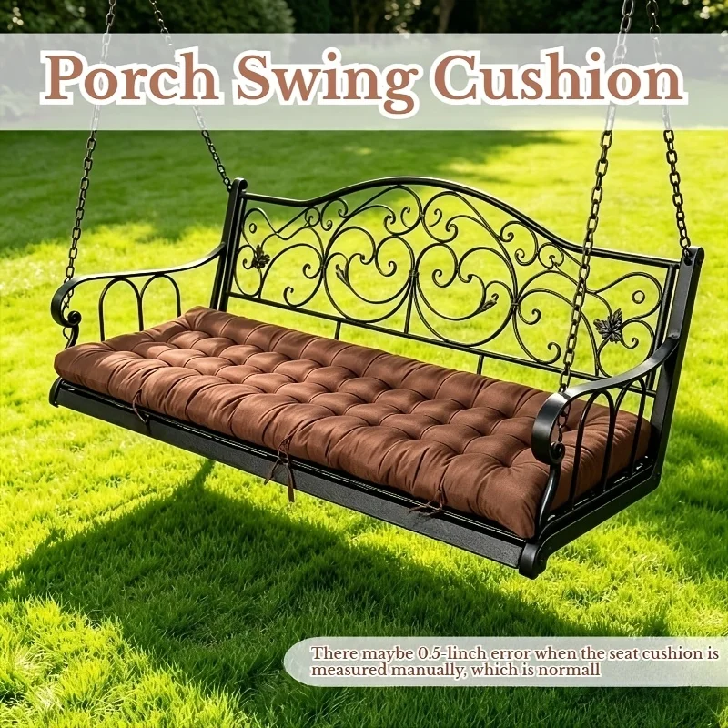 100%Waterproof Cushion Patio Bench Cushion with Ties Thick 2-3 Seater Rectangular Chair Pads Outdoor Garden Swing Chair Lounger