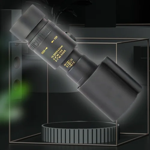 Imagen 2 del producto Telescopio con Zoom 15-500x42 HD portátil con luz LED Monocular profesional de largo alcance visión nocturna baja para caza Camping