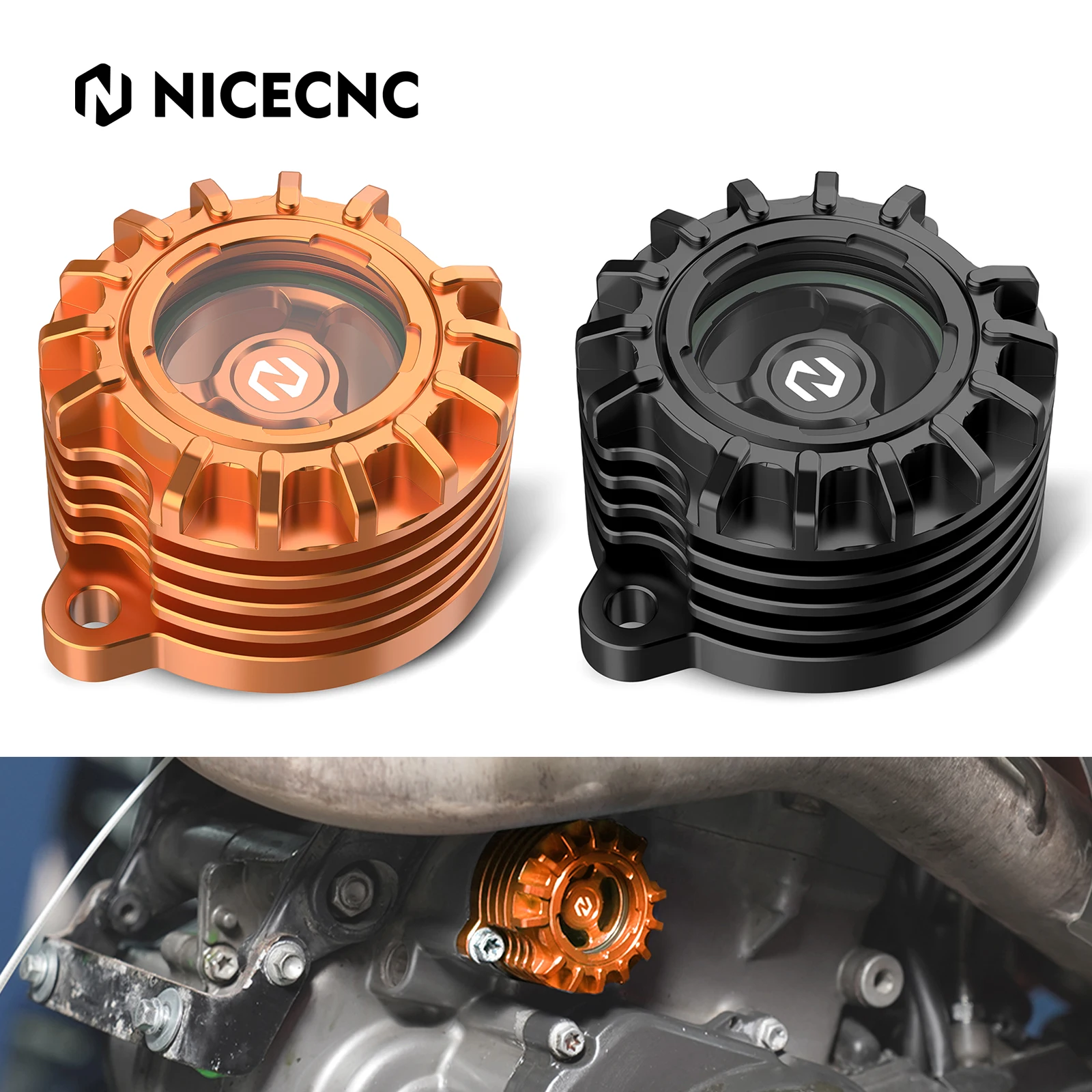 

For GasGas ES700 SM700 Finned Transparent Oil Filter Cap Cover for KTM 690 SMCR 690 Enduro R Husqvarna 701 Supermoto Enduro