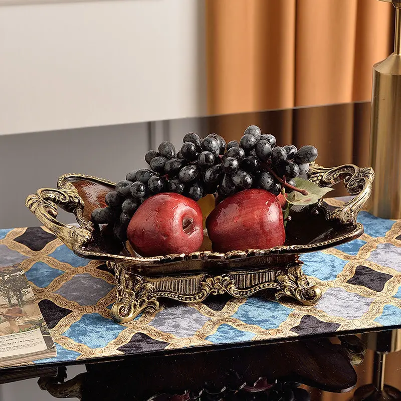 Northern European Shell Craft Retro Fruit Plate Home Living Room Tea Table Creative Decoration Luxury High-end Resin