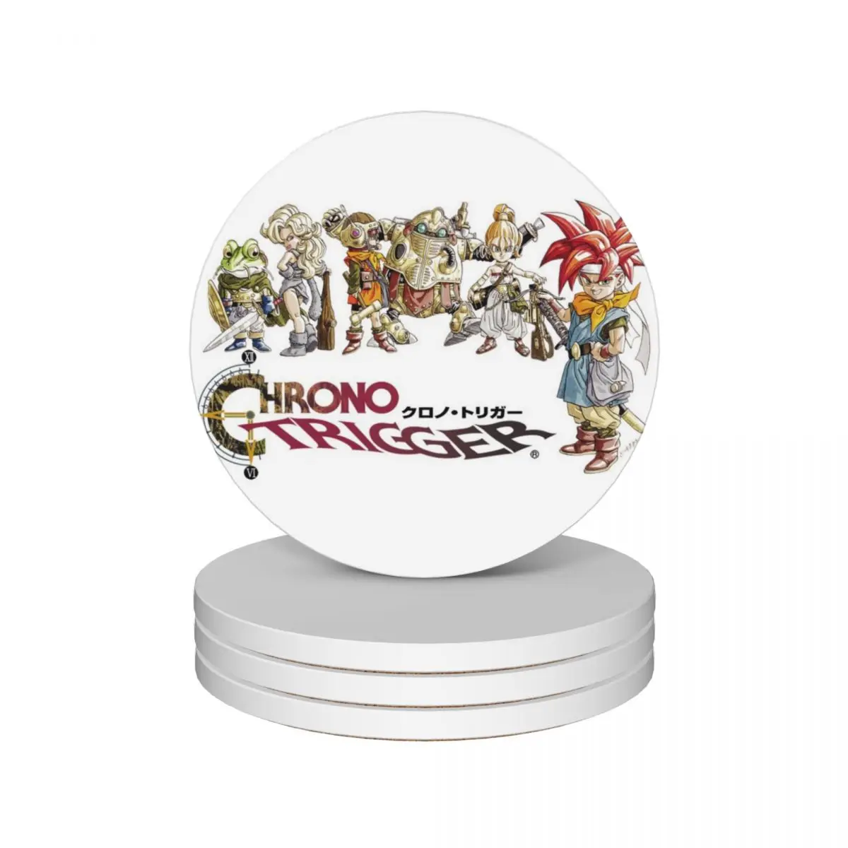 

Chrono Trigger Logo Ceramic Coasters (Set of 4) Cup for tea christmas tea Coasters