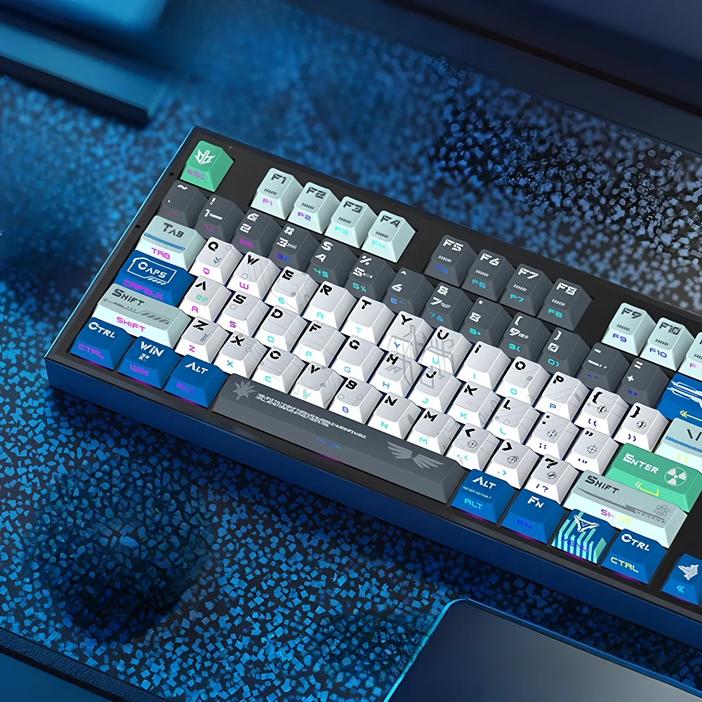 GEFENSI 129 Keys Side Engraved Translucent Keycaps Cherry PBT Personalized Keycaps For Mx Switch Mechanical Keyboards ISO Layout