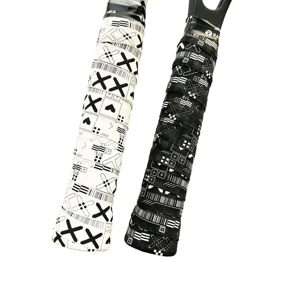 Durable Multicolor Badminton Racket Overgrips Sweat-Absorbing Non-Slip Grip Tape Matte Printed Handle Wrap for Sports Supplies