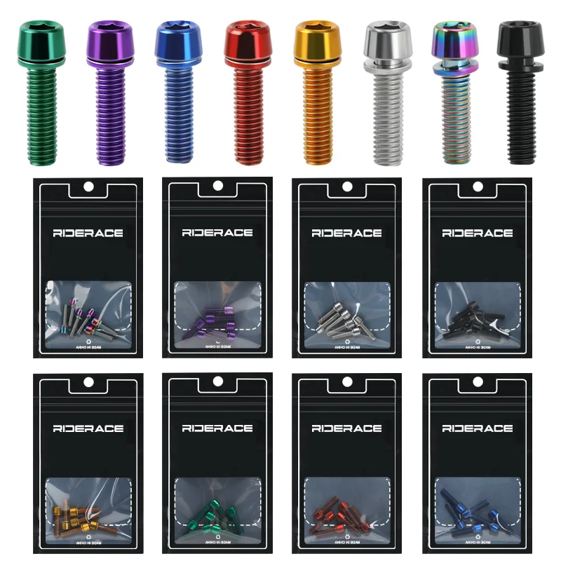 AliExpress riderace Bicycle Stem Bolt Colorful M5*18mm Alloy Steel Hexagon Bolts With Washer Bike Handlebar Fixing Screws Cycling Accessories