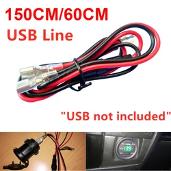 150cm/60cm Cigarette Lighter USB Charger Socket Cable Wiring Harness Cord With 10A Fuse for Car Marine Motorcycle ATV RV