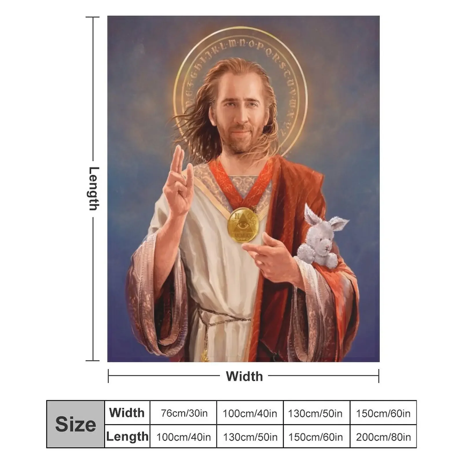 نيكولاس كيج سانت نيكولاس أوف كيج - نيك كيج اللوحة الدينية الأصلية رمي بطانية الصيف قيلولة الزخرفية سرير البطانيات #6