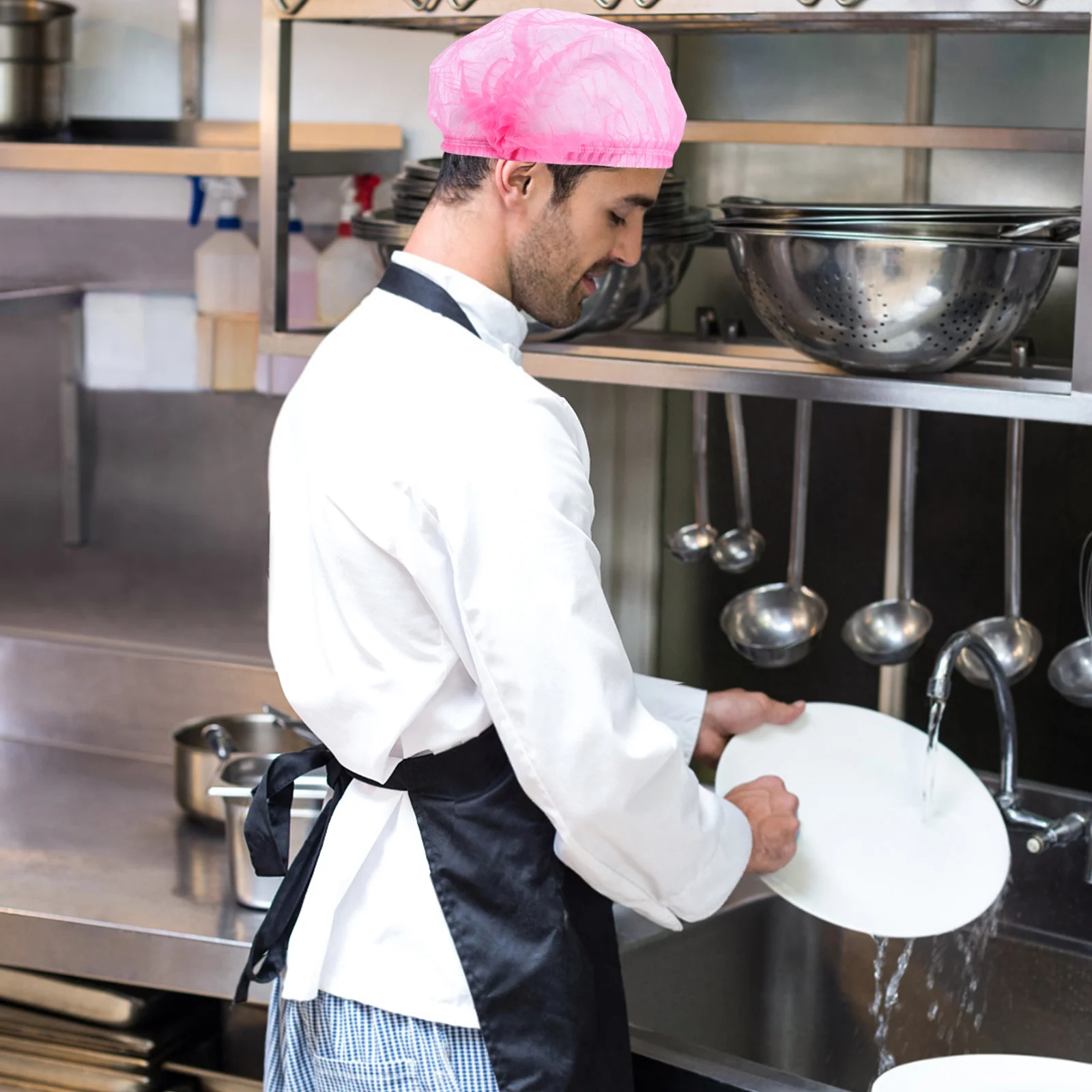 

100pcs Disposable Hairnets Mesh Non-Woven Head Caps Universal Size For Home Factory Use Hair Net Food Service Caps Mesh Hairnets