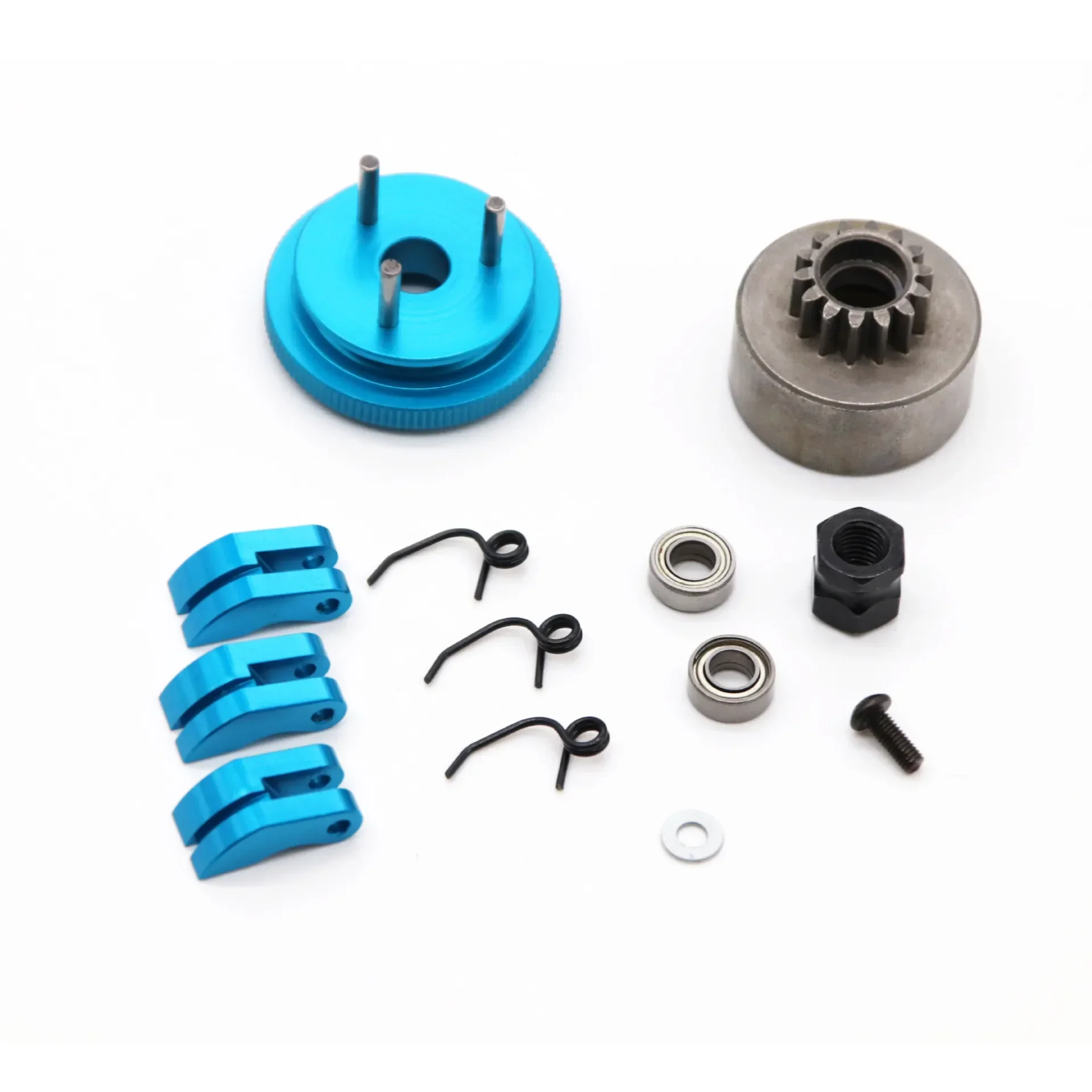 

14T Gear Flywheel Assembly 1/8 RC Car Bearing Clutch Bell Shoes Nut Springs Parts Accessories