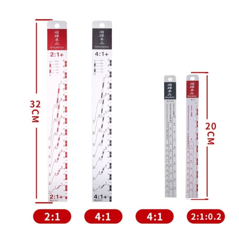 Mixing Tool Standard Car Paint Ruler Suitable for Cars Paint Ruler Ruler Paint Tool Black/R-ed Rulers Drop shipping