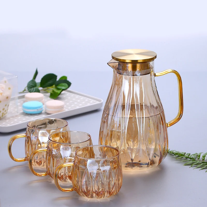 Brocca In Vetro Borosilicato 1,2 Litri – Tappo A Sfera In Legno – Senza Piombo – Per Acqua, Succhi E Tè Freddo – Colori Ionici - 3