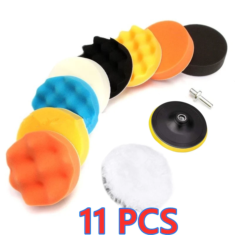 Car Polishing Sponge Pads Kit Foam Pad Buffer Kit Polishing Machine Wax Pads for Auto Motorcycle motor vehicle Removes Scratches