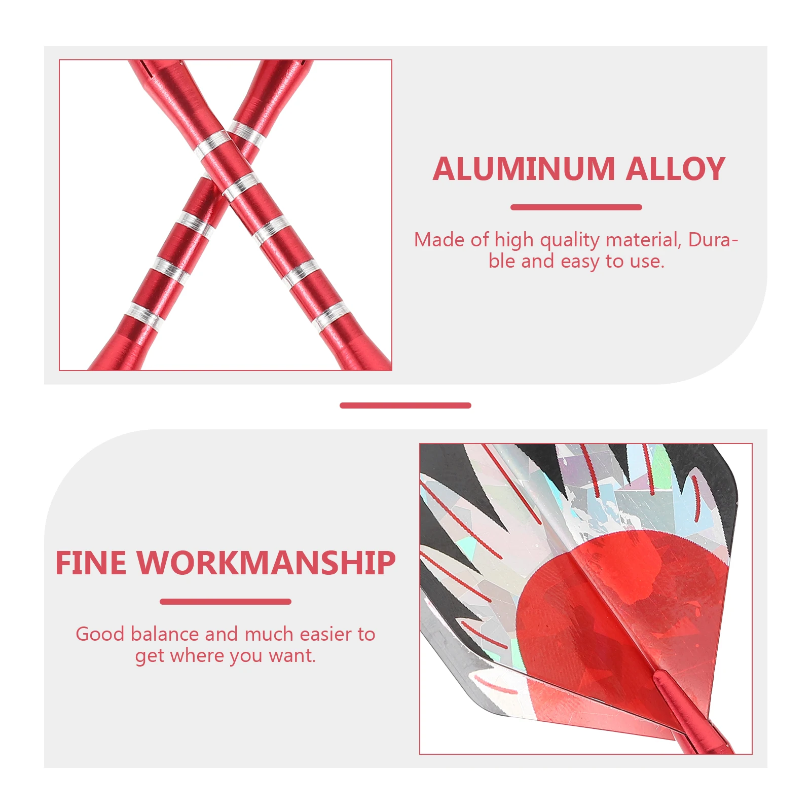 

18 Sets Aluminum Alloy Dart Flights Accessories with Non-slip Shaft Anti-skid Rings Aluminium Shafts