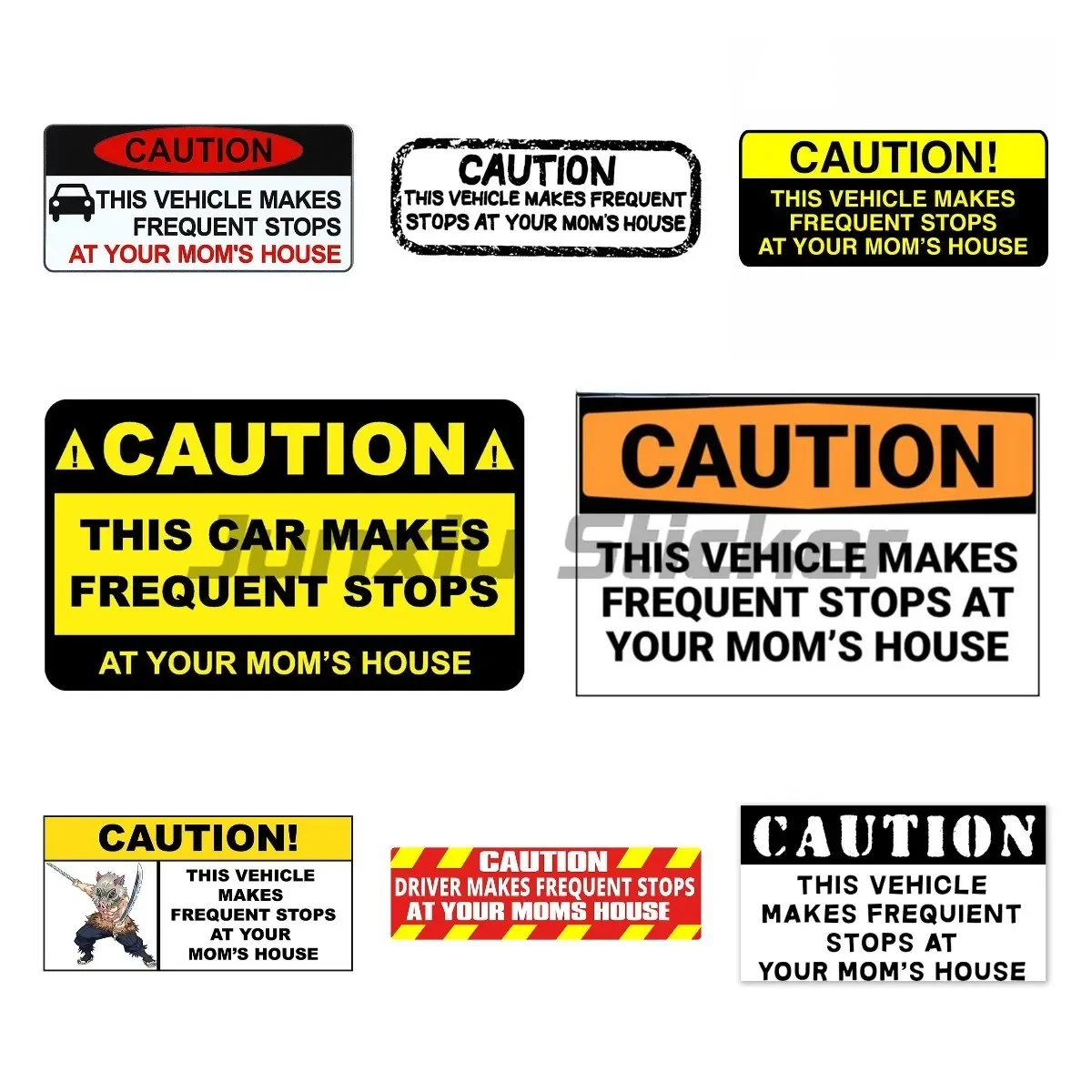 Warning Sign Funny Caution Car Sticker for This Vehicle Makes Frequent Stops At Your Moms House Spoof Decal Funny Car Styling