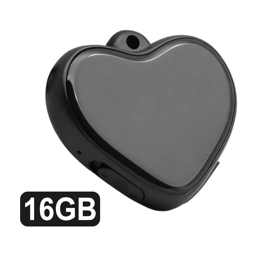 เครื่องบันทึกเสียงที่เปิดใช้งานด้วยเสียงรูปหัวใจเครื่องเล่นเสียงขนาดเล็กพร้อมหูฟังจี้บันทึกไมโครสําหรับการบรรยายการประชุมสัมภาษณ์