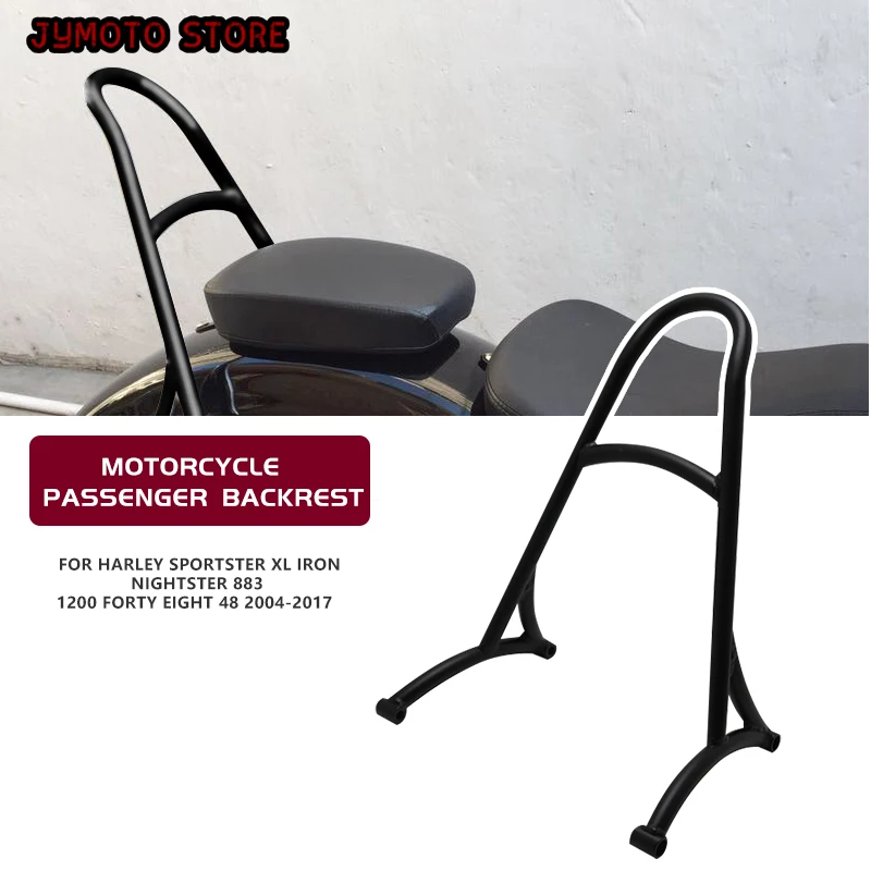 

Black Motorcycle Short Passenger Sissy Bar Backrest For Harley Sportster XL Iron Nightster 883 1200 Forty Eight 48 2004-2017