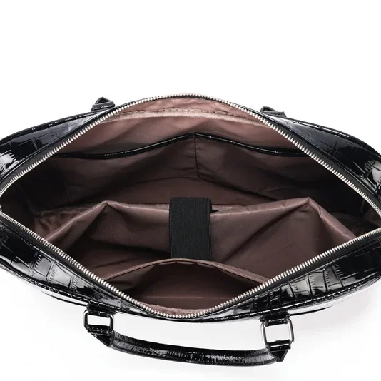 2025 Nuovo modello di alligatore Borse per laptop Valigetta da uomo in pelle Pu Borse da uomo di marca di lusso Borsa da computer da 14 pollici Messenger da uomo