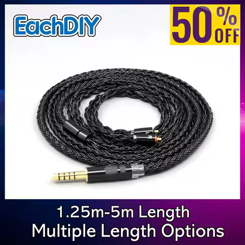 16 Core Earphone Cable For UE Live UE6Pro Lighting SUPERBAX IPX T2 Black Braided 8873