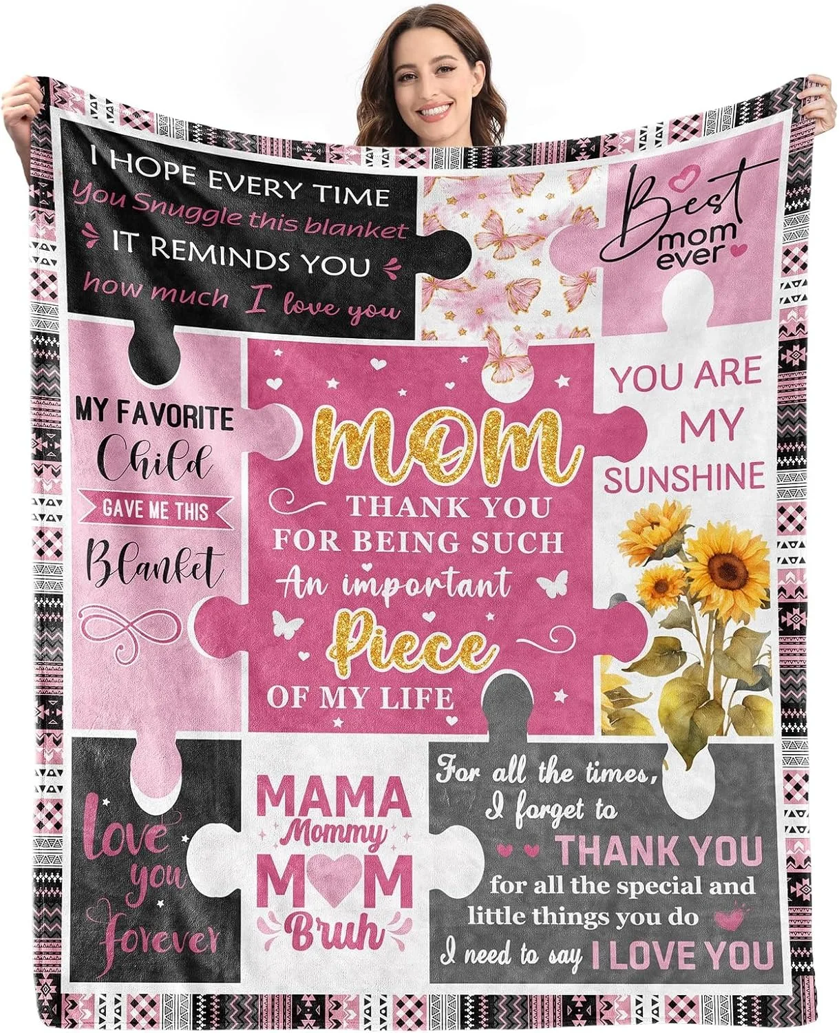 

Perfect Gift to Mom Peace Blanket for Anniversary Birthday Mothers Day Fathers day for Mom Dad Wife Sister Grandma Abuela Throw