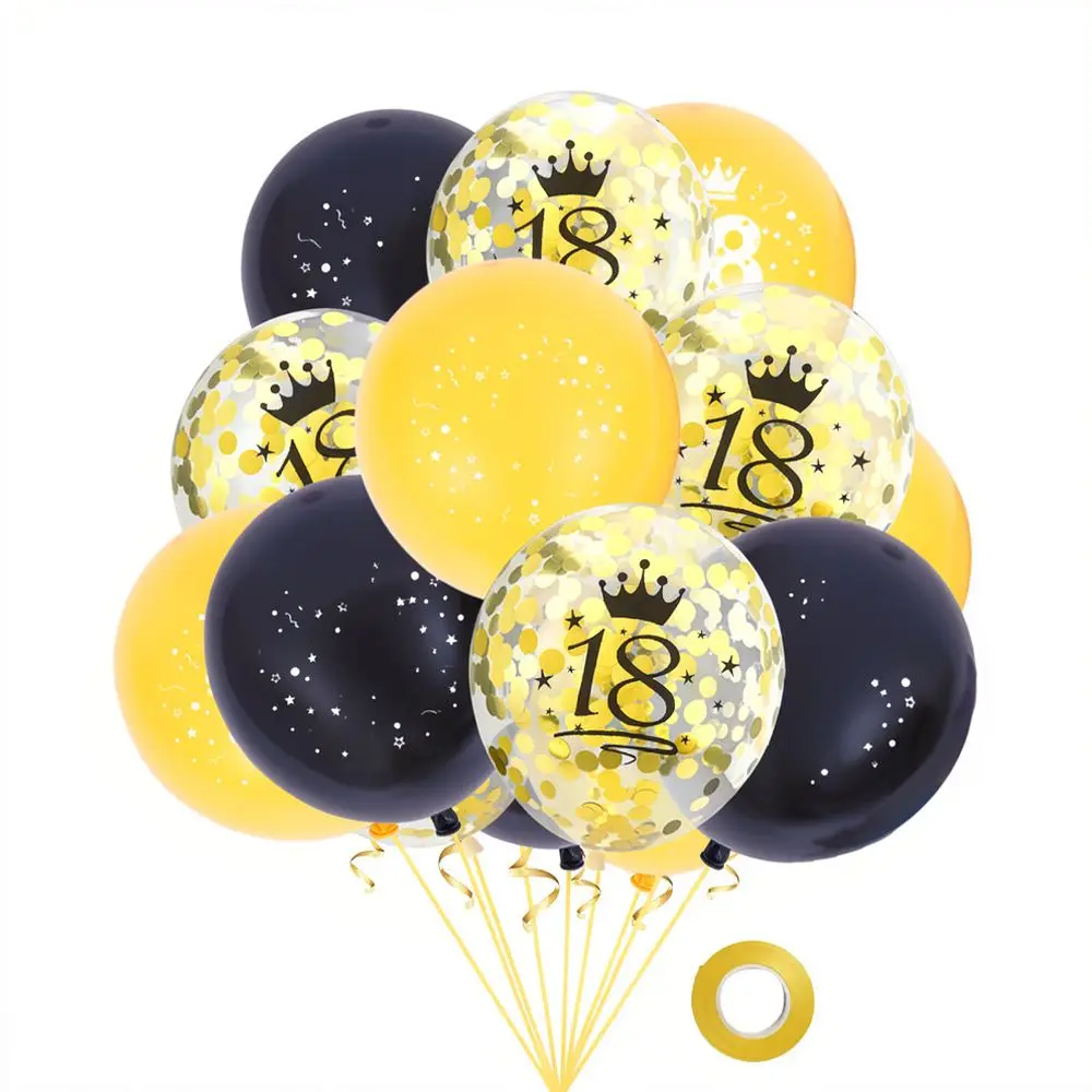 Decorative Party Balloons Set For Birthday Celebration Latex Confetti Balloons For 30 50 60 Adult Party Supplies