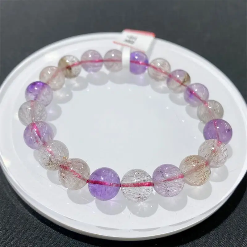 

Натуральный браслет из семи кварцевых бусин для женщин и мужчин, эластичные роскошные ювелирные изделия ручной работы, энергетическое исцеление, праздничный подарок, 1 шт., 7/8/9/10/12 мм