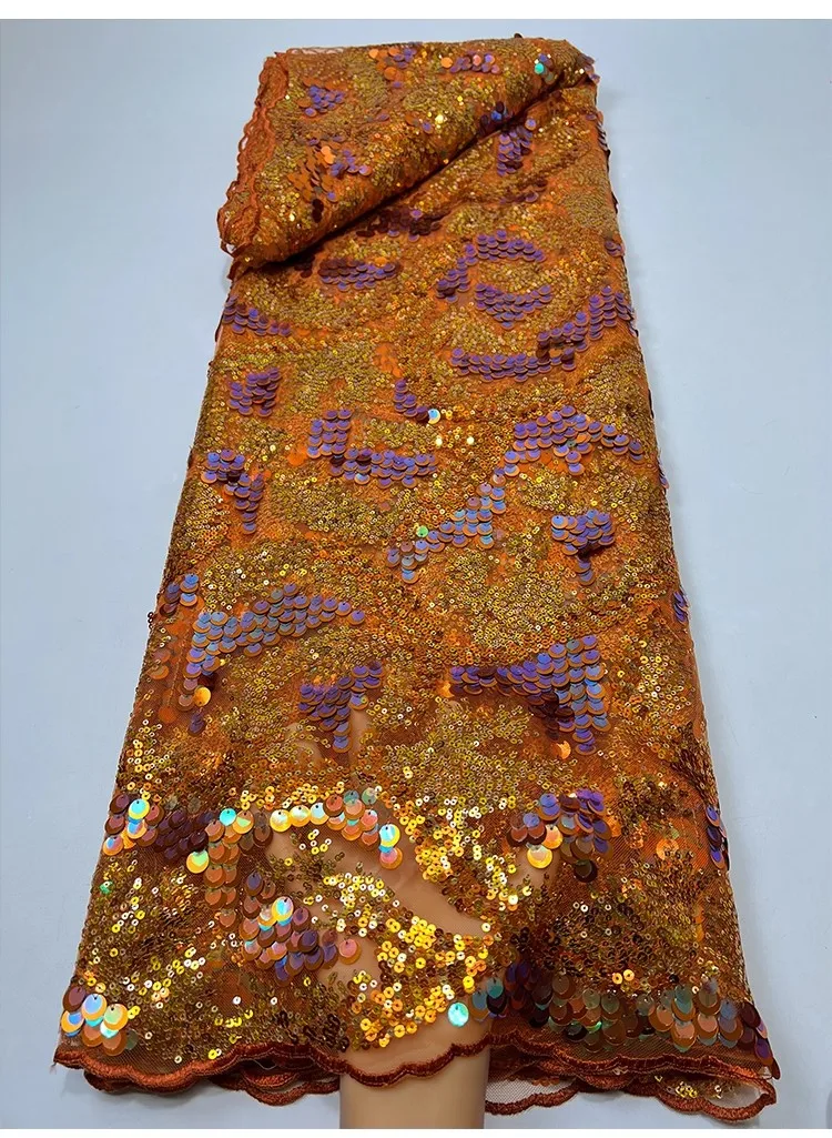 1yard high quality gauze fabric Colorful pearl grape sequin embroidery tissu wedding Dress cheongsam fabric for clothing