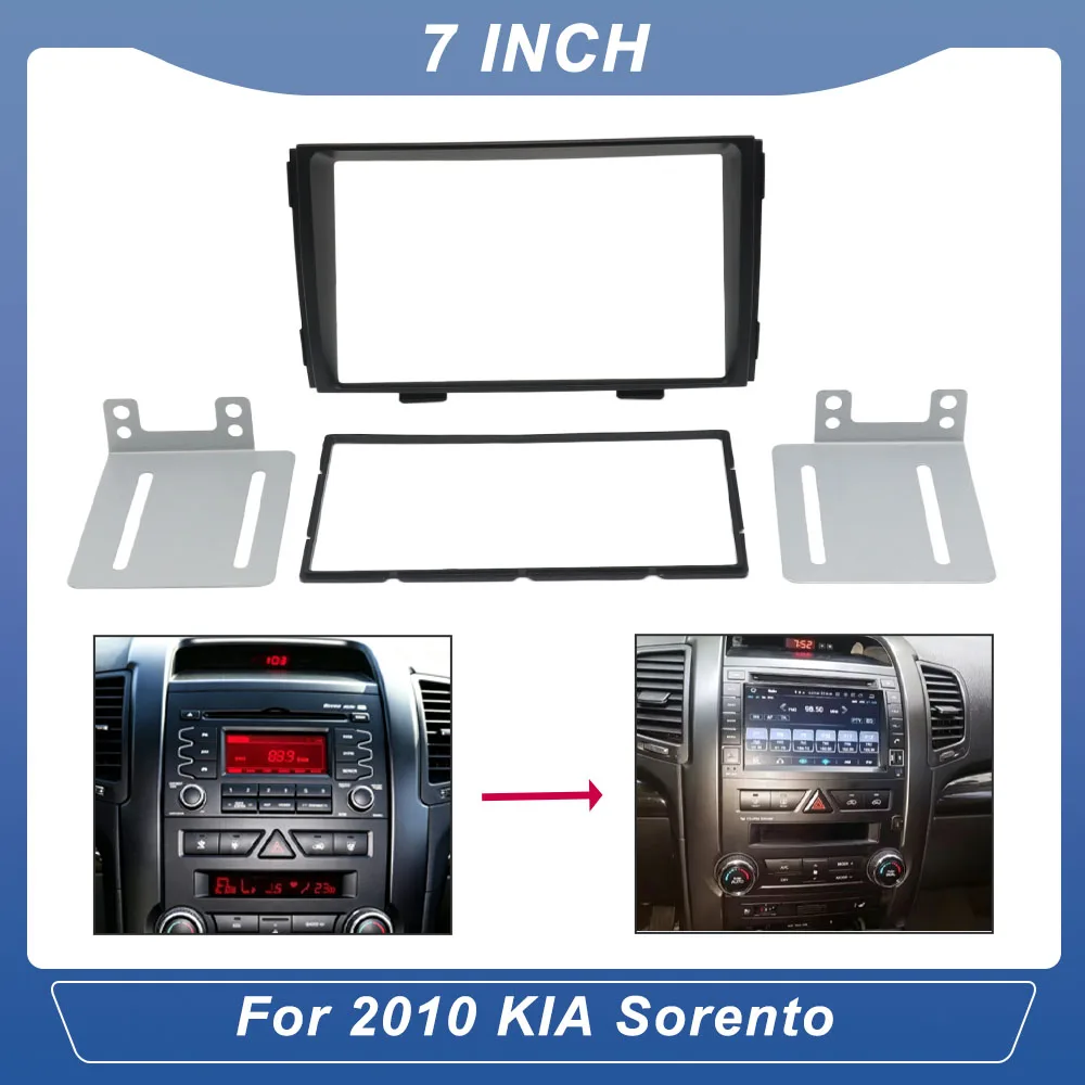 7 Inch ABS Radio Fascia For Kia Sorento 2010 2DIN Dash Kit Frame Stereo Panel Adapter