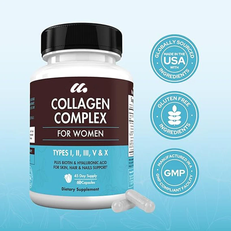 Women's multiple collagen pills, healthy skin, hair, and nail supplements