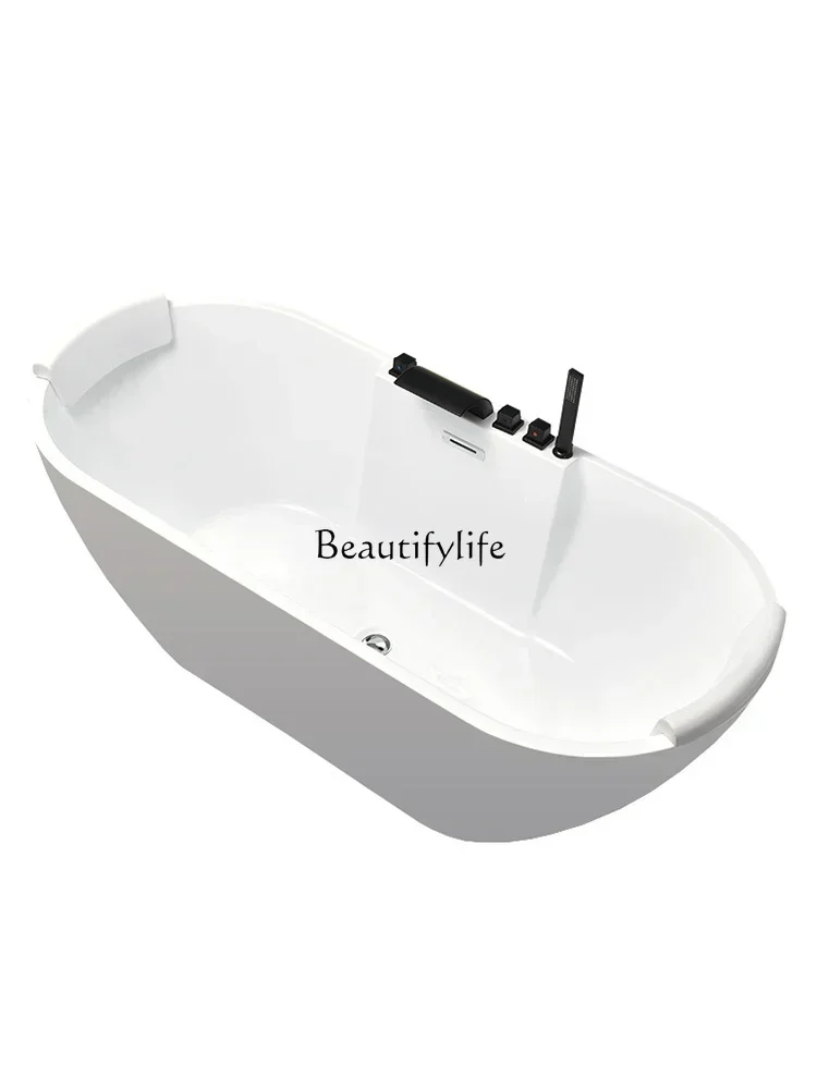 European-Style Acrylic Bathtub Adult Home Use Small Apartment Bathtub Thin Edge Seamless Insulation