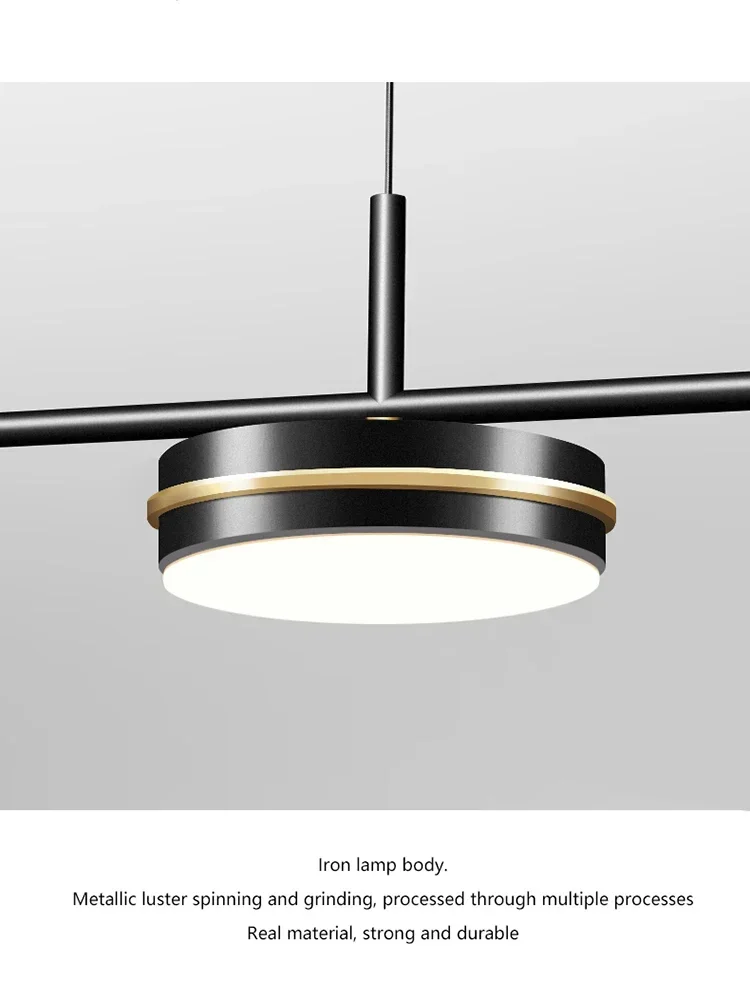 Lustres LED minimalistas modernos para decoração de casa, luminárias suspensas, cozinha e mesa de jantar, bar, área de descanso, preto