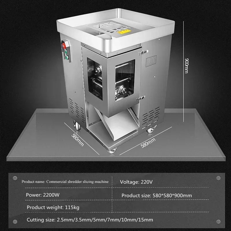 

To Electric Shredded Machine Meat Slicer For Pork Beef Mutton Chicken Breast Cutting Machine Commercial Meat Strip Machin