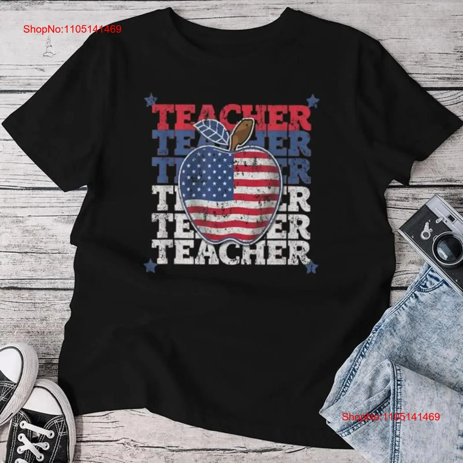 4Th Of July Red White And Blue Teacher Crew American Flag Women T shirt vintage Washed homme Soft Unisex Stylish Breathable