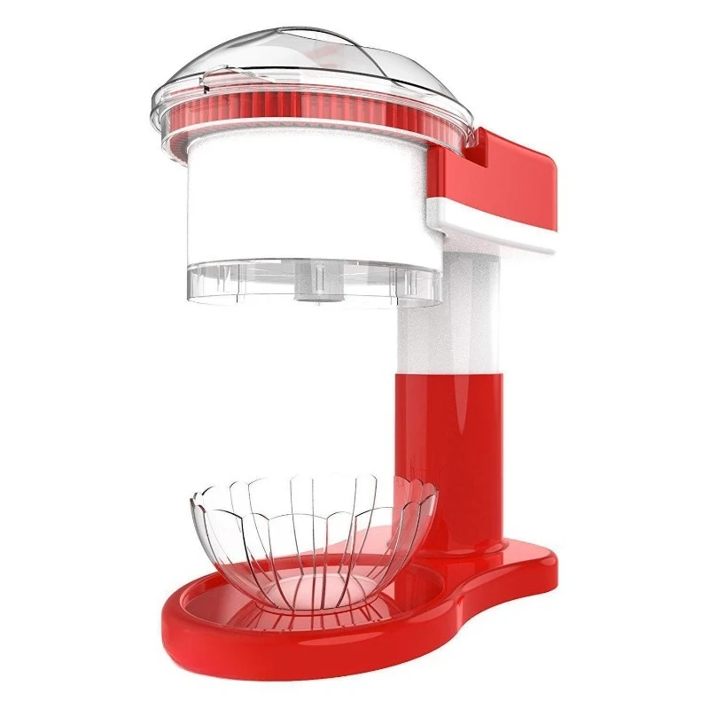 Electric Plastic Shaved Ice & Slush Machine Dual-Blade Fully Automatic Home Use Compact Ice Crusher