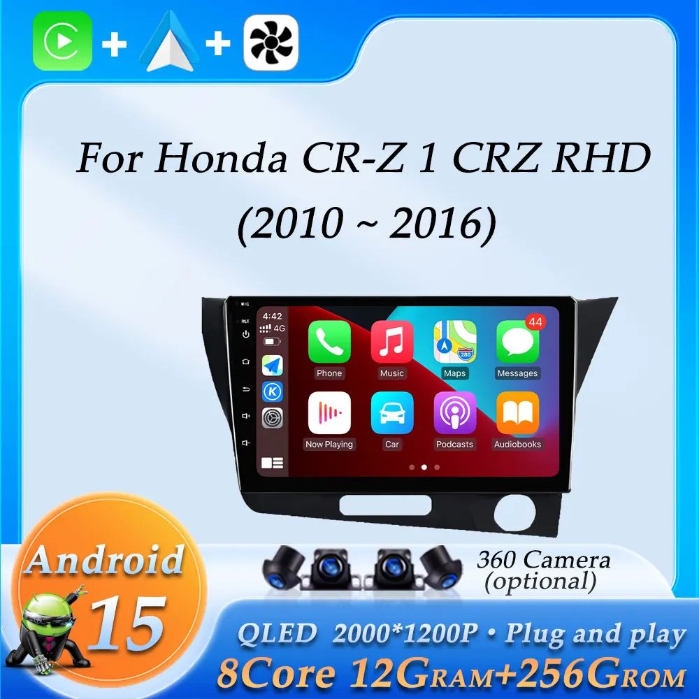 

Wireless CarPlay Car Radio Video Audio Multimedia Player for Honda CR-Z 1 CRZ RHD 2010 - 2016 GPS Navi DSP Stereo Split Screen