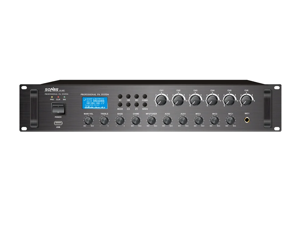 500w 80hz~16khz Pa System 6 Zones Digital Mixer Amplifier Power Mixer Amplifier Public Address System Amplifier