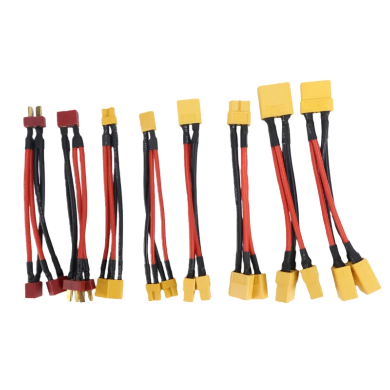 

XT60 30 60 T Parallel Battery Connector Male/Female Cable Dual Extension Y Splitter/ 14AWG Silicone Wire for RC Battery Motor