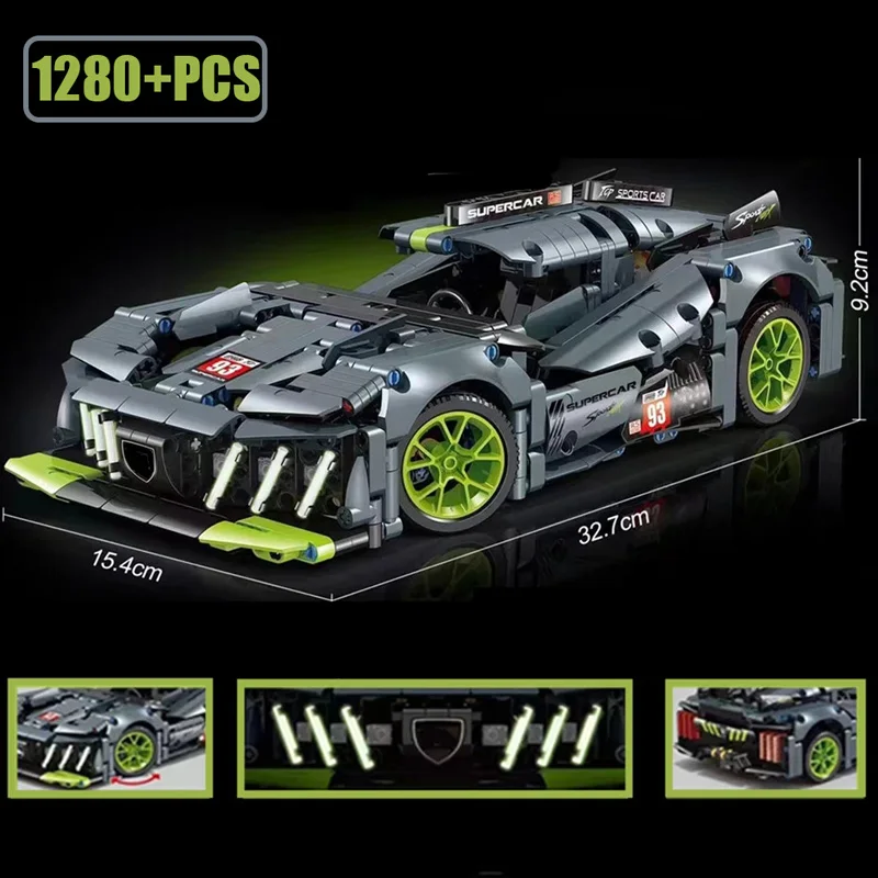 1:14 Technical Car Peugeoted 9X8 Le Hybrid Hypercar Mans 42156 Building Blocks Super Racing Vehicle Bricks Toys For Kids Gifts