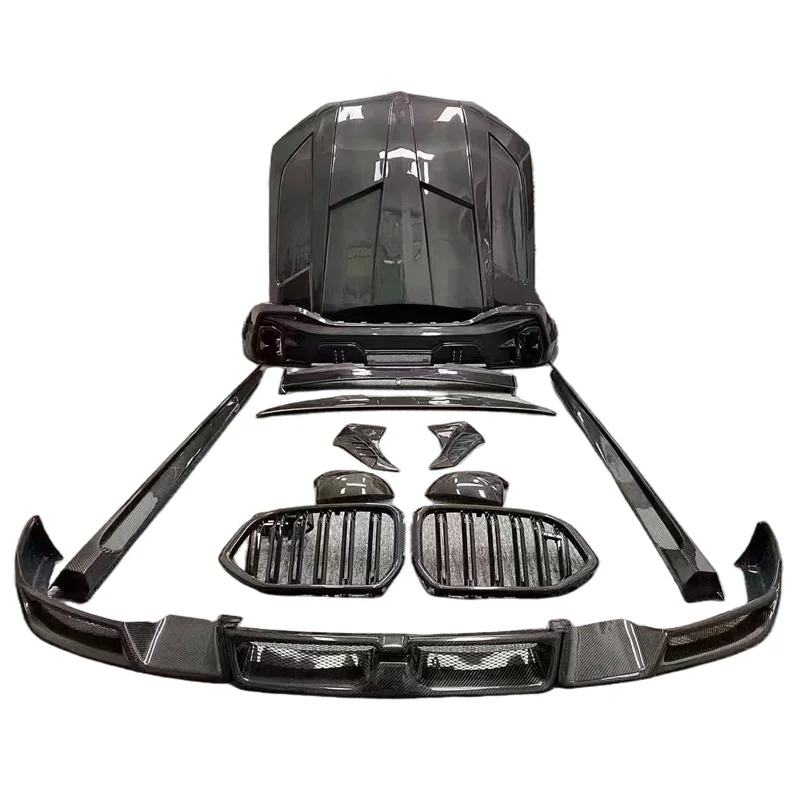 for High Quality LD Style Carbon Fiber Front Lip Side Skirt Rear Diffuser Hood Rear Spoiler Grill for BMW X6 G06 Body Kit