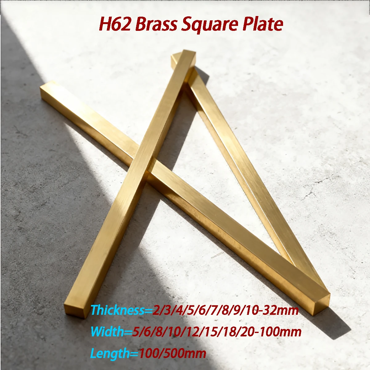 

Thickness 2-32mm H62 Brass Flat Steel Plate with Pure Copper Solid Metal Plate Brass Square Plate Length 100/500mm