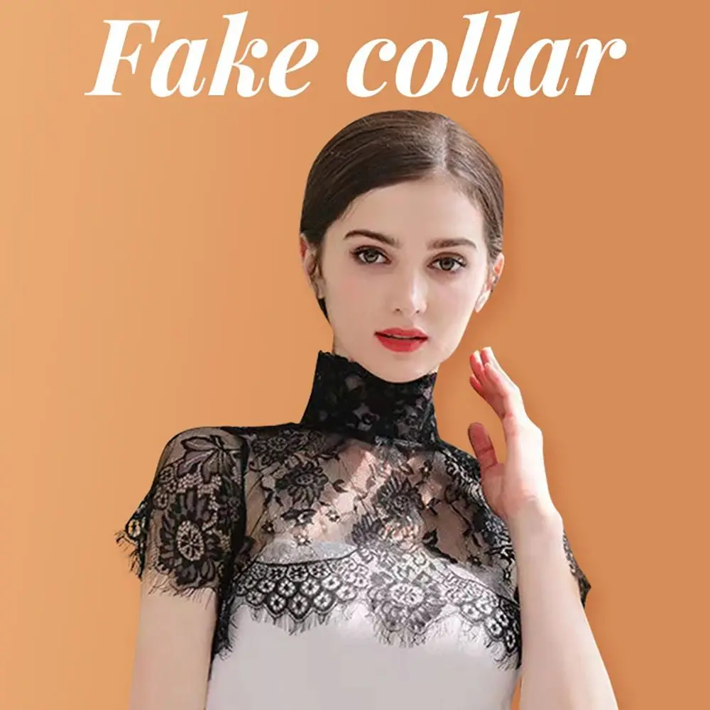 Removable Lace Fake Collar Blouse Detachable Fake Collar Chiffon Decorative Blouse Shawl False Collar Women Clothes Accessories