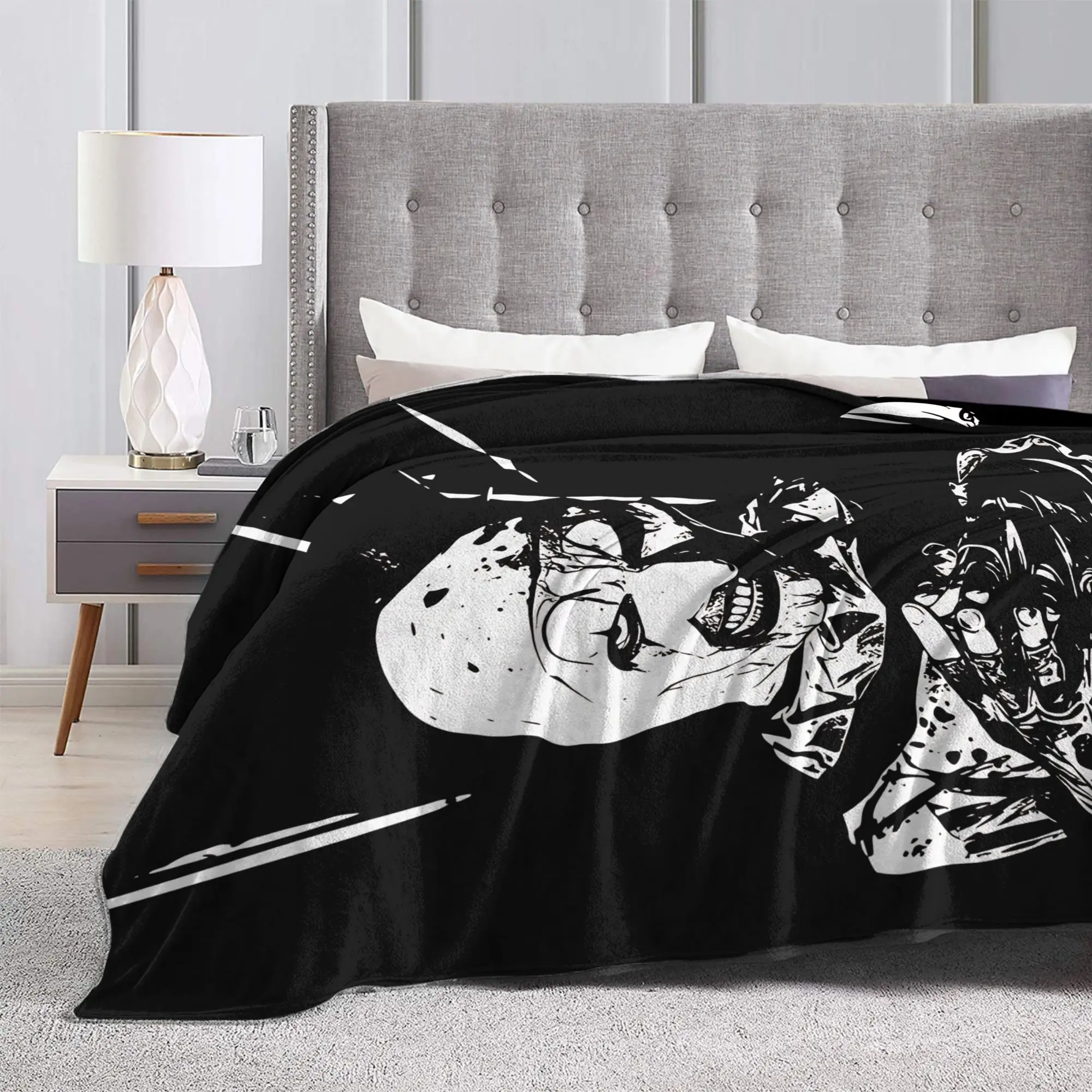 Warm Soft BlanketKids Camping Terrifier 4 Halloween Throw Blanket Flannel Bedspread For Outdoor Comfortable Sofa Bed Cover