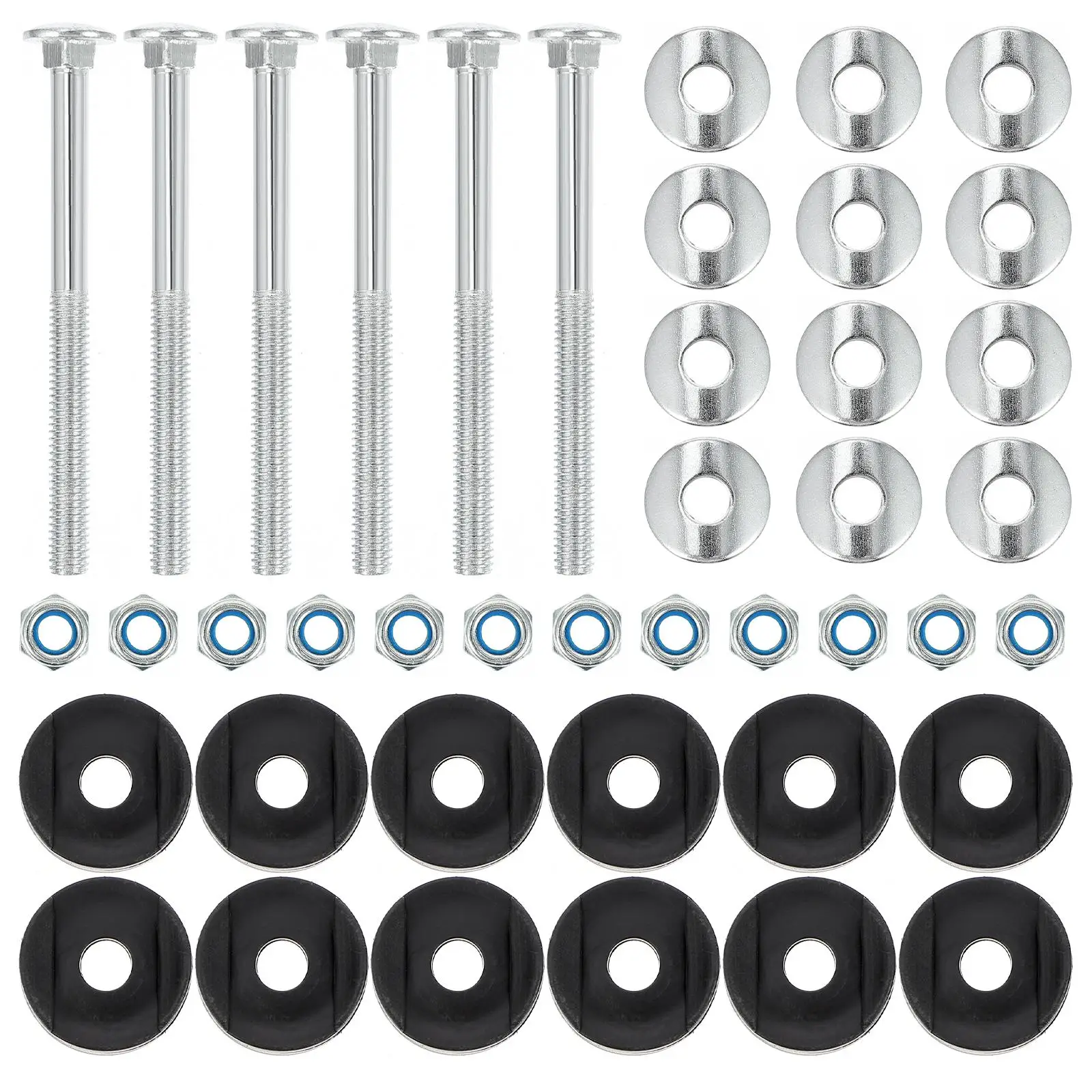

12 Pcs Trampoline Fixator Set Long Screws Durable Iron Material Replacement Parts Accessories for Kids Safety Stable Jumping