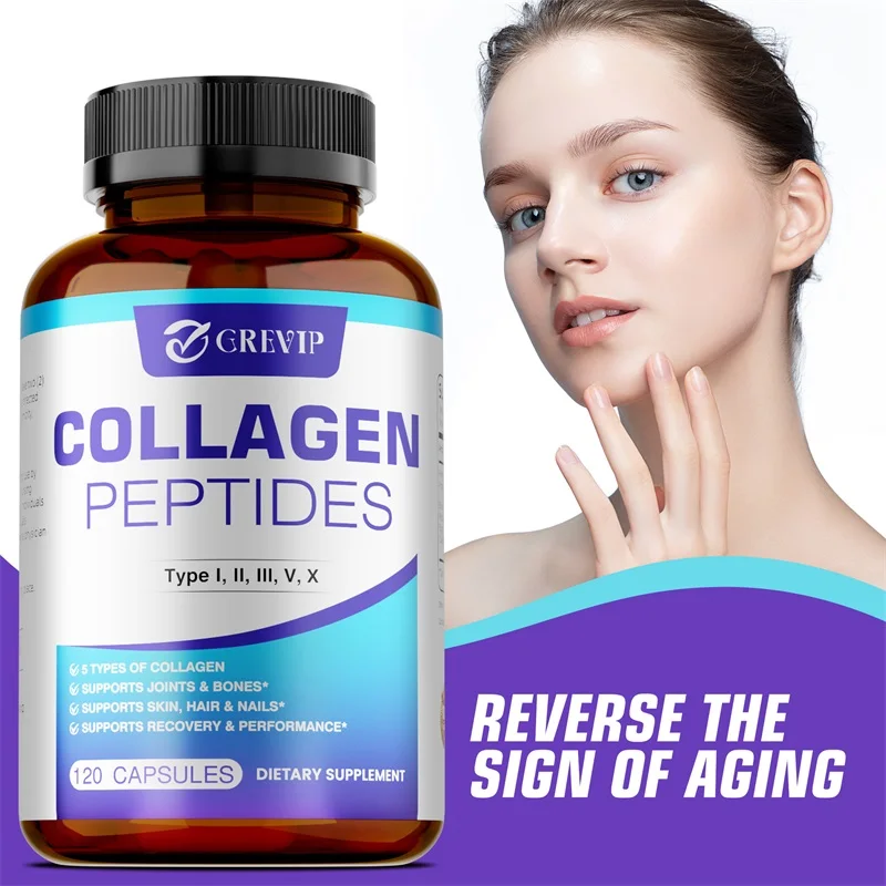 

Collagen Peptides Capsules - Anti-Aging, Hair Skin Nails Digestion & Joints, Collagen Supplement, Women & Men