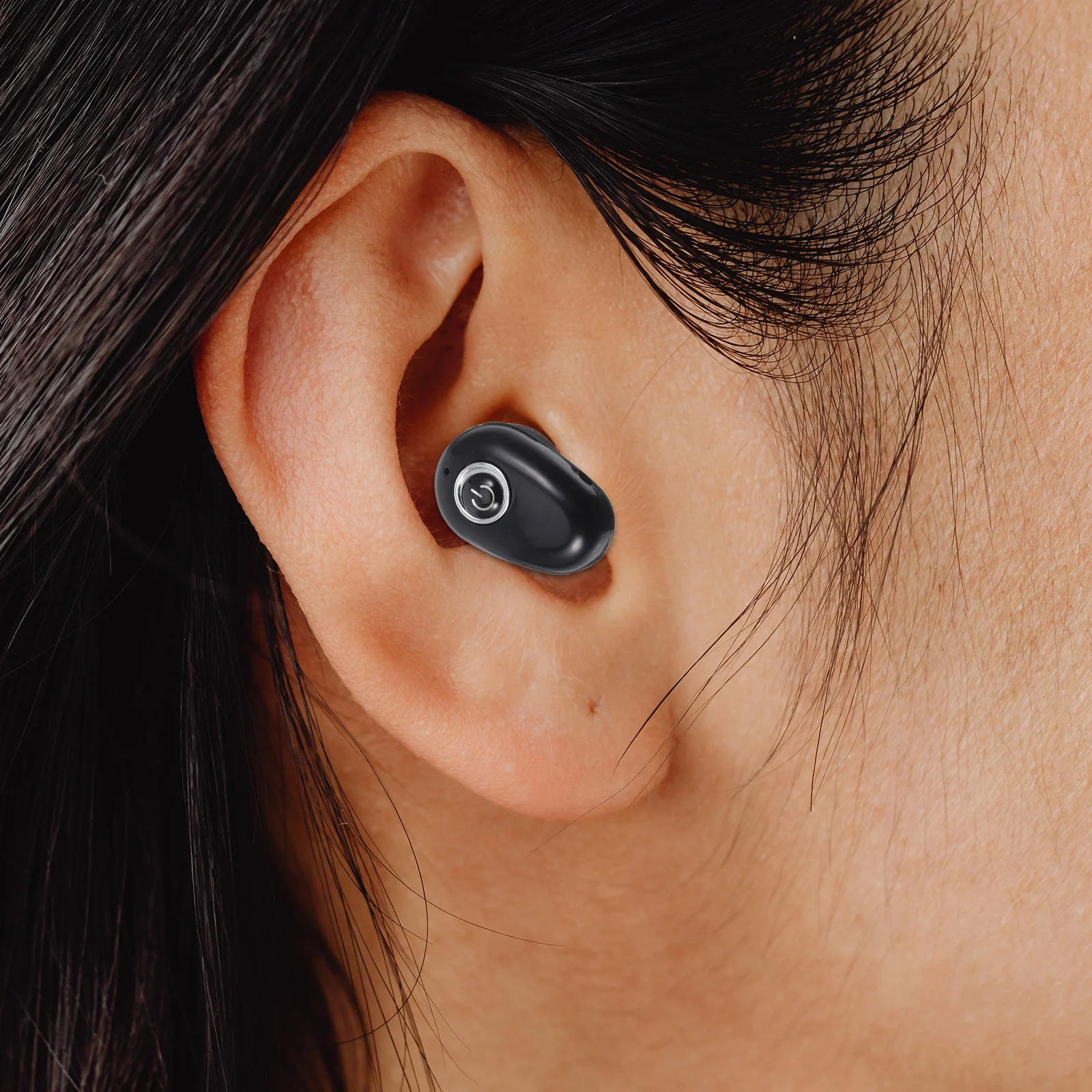 

Mini Invisible Wireless Earbud Stereo in-Ear Headphone with Noise Cancellation for Sports Outdoor Activities Clear Call