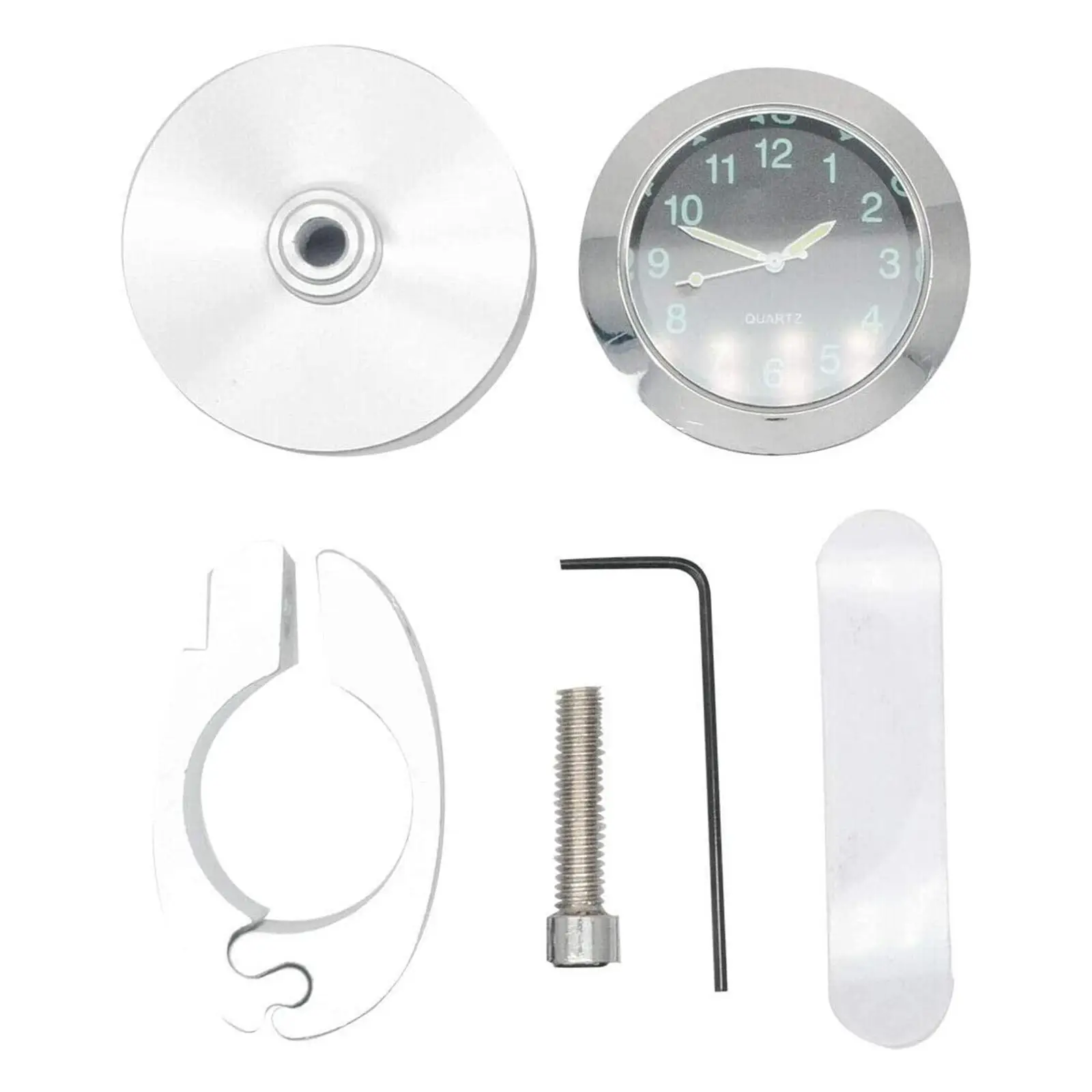 

Motorcycle Handlebar Bar Mount Clock Waterproof Aluminum Face Timepiece for Bike Handlebar 22mm Universal Watch