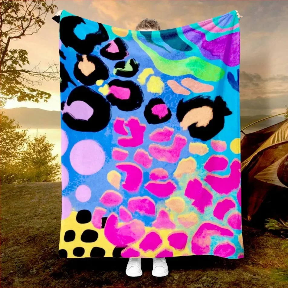 

pc Sexy Leopard Print Plush Blanket Soft Cozy Large Bedspread for All Seasons Pink Black Purple Green Blue Couch Bed Cover