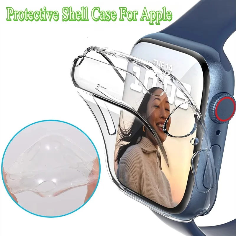 Защитный чехол для Apple Watch 9 8 7 45 мм 41 мм, универсальное защитное стекло от падения серии 6 5 4 SE 44 мм 40 мм, аксессуары